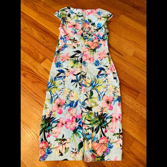 Zara Mint Oriental Floral Pencil Dress size XS - Picture 5 of 9